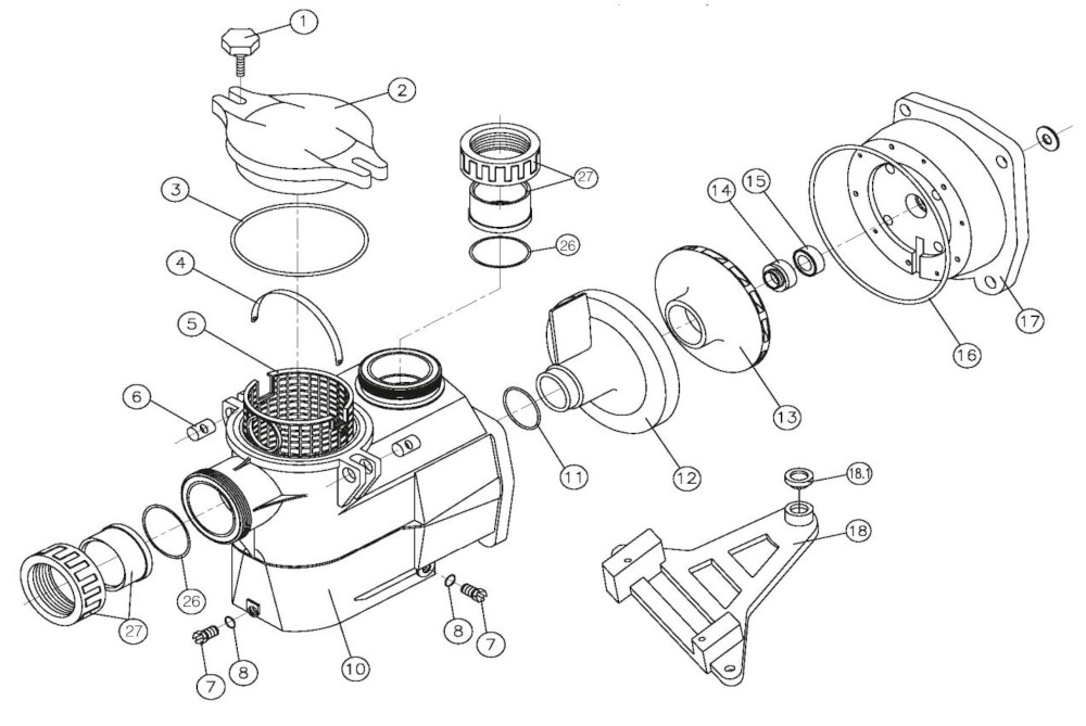 Kripsol Pumpe KS/EP Explosionszeichnung