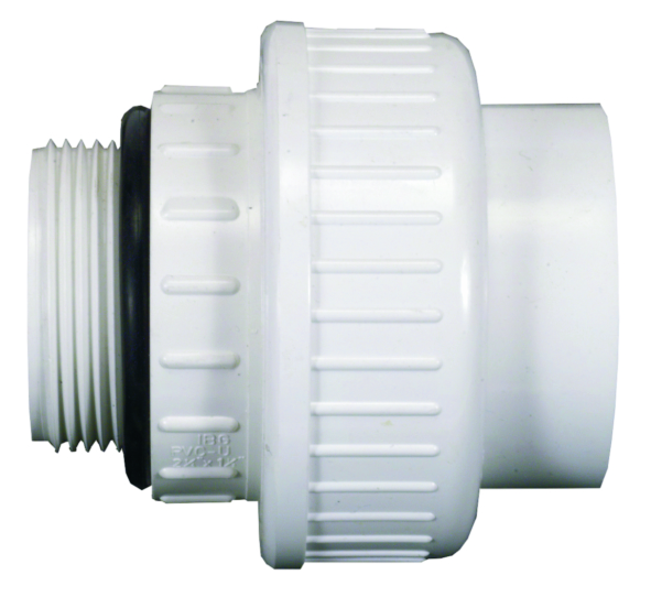 Verschraubung weiß 50 mm x 1 1/2" Außengewinde mit O-Ring